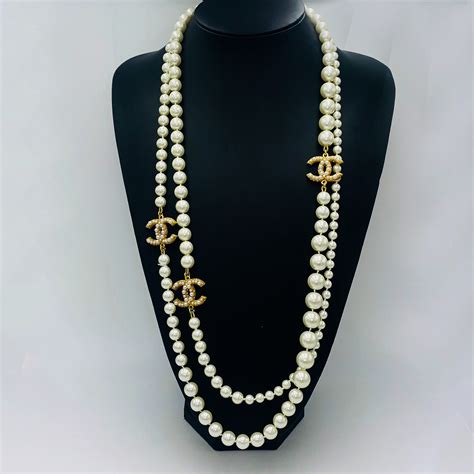 cc chanel necklace|authentic chanel pearl necklace.